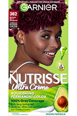 Darkest Berry Burgundy Hair Color Nutrisse Ultra Creme Nourishing Permanent Color - Garnier